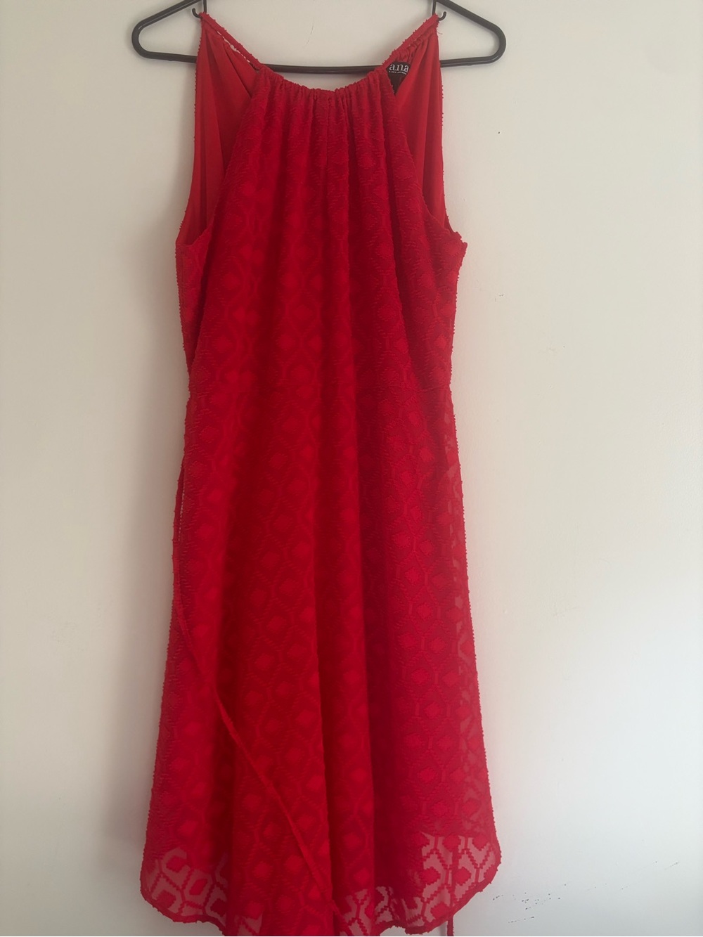 a.n.a Red Lace Overlay Sleeveless Dress